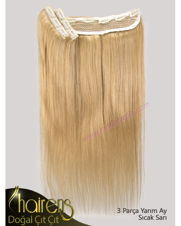 Sıcak Sarı Yarım Ay Çıt Çıt Saç