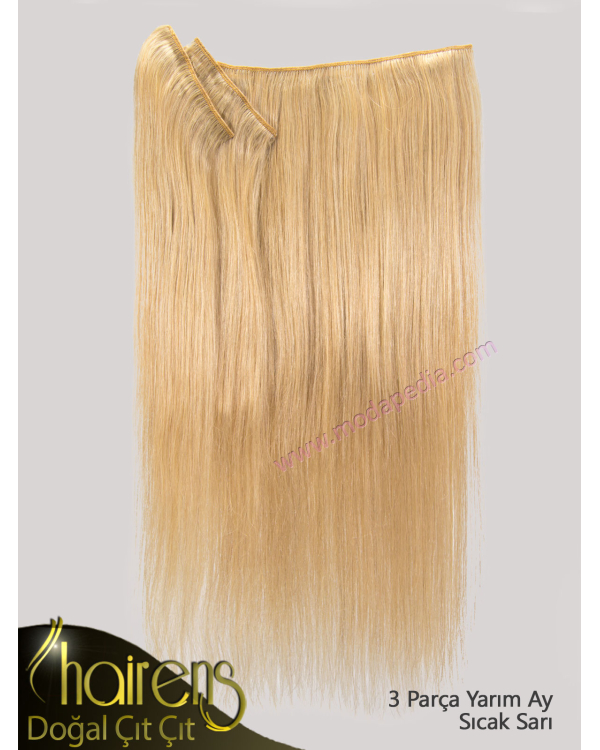 Sıcak Sarı Yarım Ay Çıt Çıt Saç