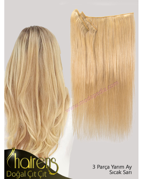 Sıcak Sarı Yarım Ay Çıt Çıt Saç