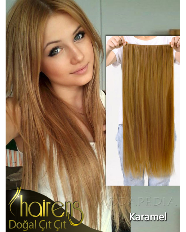 Karamel Doğal Yarım Ay Çıt Çıt Saç