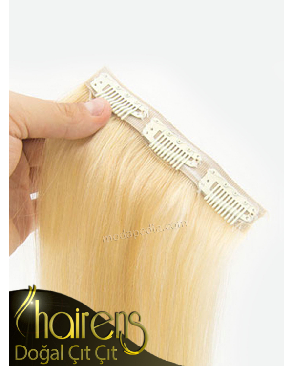 Platin Sarı Tek Parça Çıt Çıt Saç