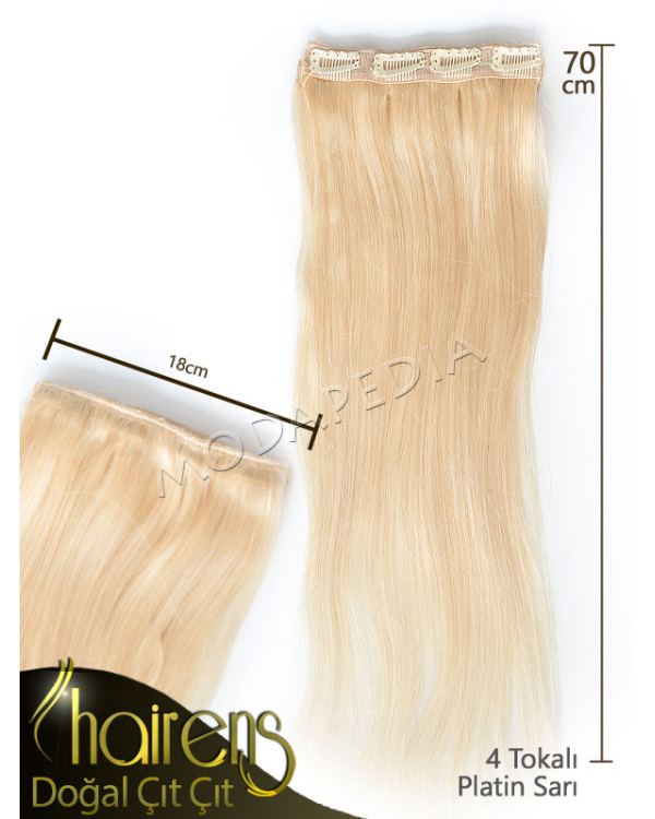 Platin Sarı Tek Çıt Çıt Saç