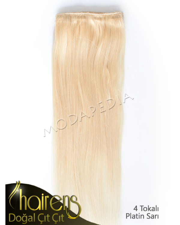 Platin Sarı Tek Parça Çıt Çıt Saç