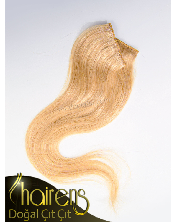 Sıcak Sarı Doğal Gerçek Çıt Çıt Saç